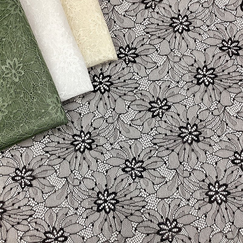Lace Fabric Scallop Edge Floral for Women's Wear Wholesale Supplier 12